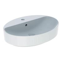 Keramag VariForm Aufsatzwaschtisch oval, 600x450mm, mit Hahnloch, mit Überlauf, Farbe: Weiß, mit KeraTect - 500.772.00.2
