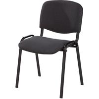 Bezoekersstoel, stapelbaar, rugleuning met bekleding, stoelframe zwart, bekleding antraciet, VE = 2 stuks