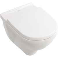 Villeroy & Boch WC spülrandlos O.novo 5660R001 mit extra WC-Sitz, Weiß, mit DirectFlush & AQUAREDUCT, spülrandloses Wand-WC Set wassersparend, WC