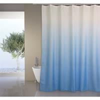 msv Premium Anti-Schimmel Textil Duschvorhang - Anti-Bakteriell, waschbar, 100% wasserdicht, mit 12 Duschvorhangringen - Polyester, „Sugar“ Blau