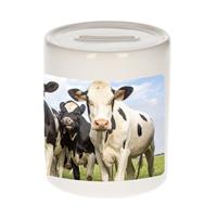 Bellatio Dieren koe foto spaarpot 9 cm jongens en meisjes - Cadeau spaarpotten Nederlandse koeien liefhebber