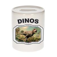 Bellatio Dieren liefhebber t-rex dinosaurus spaarpot 9 cm jongens en meisjes - keramiek - Cadeau spaarpotten dinosaurussen liefhebber