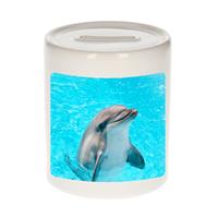 Bellatio Dieren dolfijn foto spaarpot 9 cm jongens en meisjes - Cadeau spaarpotten dolfijnen liefhebber