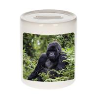 Bellatio Dieren gorilla foto spaarpot 9 cm jongens en meisjes - Cadeau spaarpotten gorilla apen liefhebber
