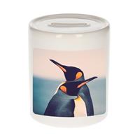 Bellatio Dieren pinguin foto spaarpot 9 cm jongens en meisjes - Cadeau spaarpotten pinguins / keizerpinguin liefhebber
