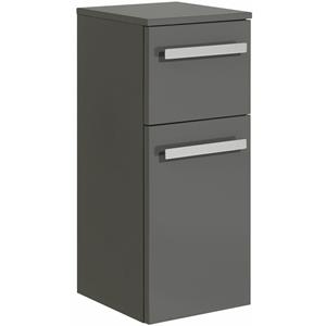 lomadox Badezimmer Wandschrank FES-4005-66 Hängeschrank in Hochglanz Lack Steingrau - B/H/T: 30/73/33cm - 