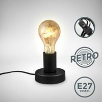 b.k.licht Retro Tischlampe Vintage Tischleuchte Dekolicht Wohnraum Flur Edison E27 schwarz - 