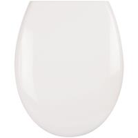 calmwaters Antibakterieller WC-Sitz mit Absenkautomatik, Weiß, rostfreie Edelstahlscharniere, abnehmbar, universale O Form, stabiler Duroplast