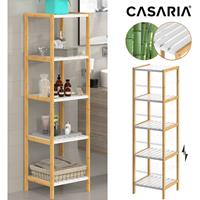 Casaria Kast met 5 planken - Bamboe wit - 140x33x34 cm