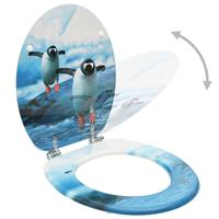 vidaXL Toiletbril met deksel pinguïn MDF