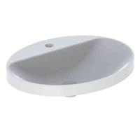 VariForm Einbauwaschtisch oval, 600x480mm, mit Hahnloch, ohne Überlauf, Farbe: Weiß - 500.727.01.2 - Keramag