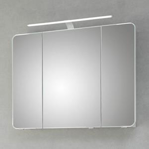 lomadox Badezimmer Spiegelschrank mit 3 Türen FES-4005-66 Korpus Lack Steingrau, inkl. LED & Steckdose - B/H/T: 90/72/17cm - 