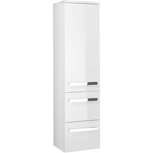 lomadox Badezimmer Midischrank hängend FES-4005-66 in Hochglanz Lack Polarweiß - B/H/T: 30/121/33cm - 