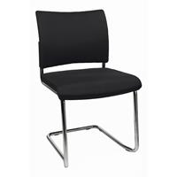 Topstar Bezoekersstoel, stapelbaar, sledestoel, rugleuning met textielbekleding, VE = 2 stuks, zwart