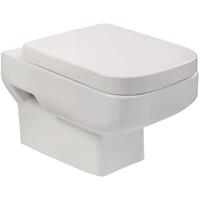 aquasu ' Wand-WC-Set | Weiß | Inklusive WC-Sitz mit Soft-Close-Absenkautomatik | Tiefspüler | Toilette