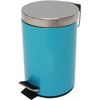 Msv Badkamer/toilet Pedaalemmer - Turquoise Blauw - 5l - 20 X 28 Cm