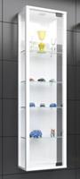 VCM Wandvitrine Sammelvitrine Glasvitrine Wand Vitrine Regal Schrank Glas Hängevitrine Stano Mini, ohne LED weiß