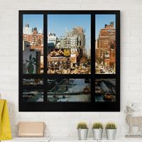 Klebefieber Leinwandbild Architektur & Skyline Blick aus Fenster auf Straße in New York