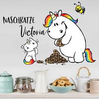 Klebefieber Wunschtext-Wandtattoo Kinderzimmer Pummeleinhorn - Purricon Naschkatze