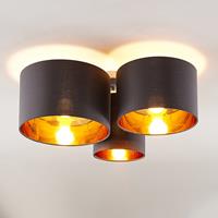 Lindby Laurenz Deckenlampe, 3-fl., grau-gold