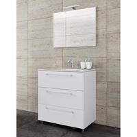 Hioshop Schubo badkamer spiegel 80 cm wit.