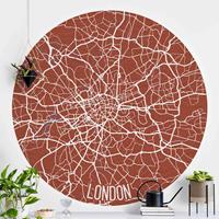 Klebefieber Runde Tapete selbstklebend Stadtplan London - Retro