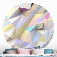 Klebefieber Runde Tapete selbstklebend Geometrische Pastell Dreiecke in 3D