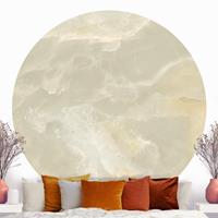 Klebefieber Runde Steintapete selbstklebend Küche Onyx Marmor Creme