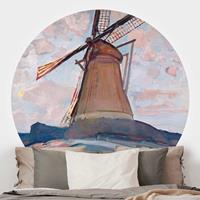 Klebefieber Runde Tapete selbstklebend Piet Mondrian - Windmühle