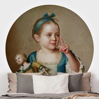 Klebefieber Runde Tapete selbstklebend Jean Etienne Liotard - Mädchen mit Puppe