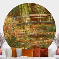 Klebefieber Runde Tapete selbstklebend Claude Monet - Seerosenteich und japanische Brücke (Harmonie in rosa)