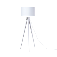 beliani Moderne Stehlampe Polyester/Metall weiß Stiletto - Weiß