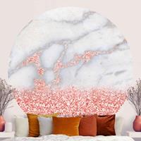 Klebefieber Runde Steintapete selbstklebend Küche Mamoroptik mit Rosa Konfetti