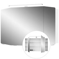 Badezimmer Spiegelschrank 100cm CERVIA-66 in weiß mit LED-Beleuchtung, B/H/T: 100/67/17 cm