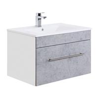 Badezimmer Keramik Waschtisch LAGOS-02 75cm Beton Nb., B x H x T ca. 75 x 49,7 x 46,3cm