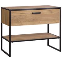 Waschbeckenunterschrank Industrial-Design MANHATTAN-56 in Gold Craft Oak/schwarz B/H/T ca. 90/75/50cm