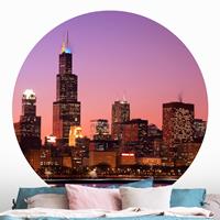 Klebefieber Runde Tapete selbstklebend Chicago Skyline