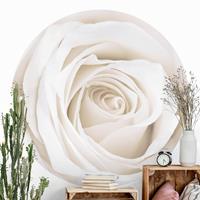Klebefieber Runde Tapete selbstklebend Pretty White Rose