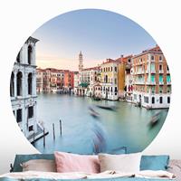 Klebefieber Runde Tapete selbstklebend Canale Grande Blick von der Rialtobrücke Venedig