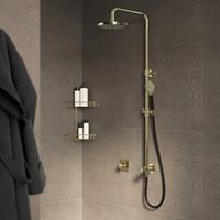 Hotbath Cobber stortdoucheset hoofddouche 20cm en doucheslang 150cm met handdouche geborsteld messing (goud) PVD M438BBP