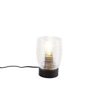 QAZQA Tafellamp michi - Zwart - Art Deco - D 120mm