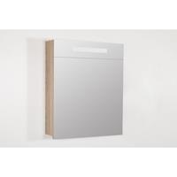 Saniclass 2.0 spiegelkast 60x70x15cm linksdraaiend 1 deur met LED verlichting legno Calore 7255