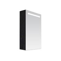 Saniclass Double Face spiegelkast 60x70x15cm rechtsdraaiend 1 deur met LED verlichting Black Wood 7063R