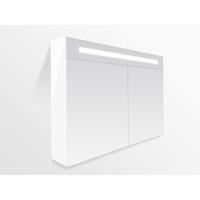 Saniclass Double Face spiegelkast 100x70x15cm 2 deuren met LED verlichting hoogglans wit 7072