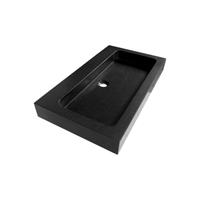 Saniclass Black Spirit meubelwastafel 80cm 1 wasbak 1 kraangat natuursteen zwart 2381