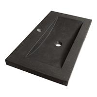 Saniclass Corestone meubelwastafel 80x5x46cm zonder overloop 1 wasbak 1 kraangat Basalt Antraciet 2881