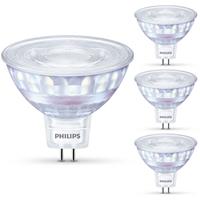 philips LED WarmGlow Lampe ersetzt 50W, GU5,3 Reflktor MR16, warmweiß, 621 Lumen, dimmbar, 4er Pack [Energieklasse A+] - 