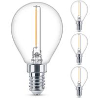 philips LED Lampe ersetzt 15W, E14 Tropfen P45, klar, warmweiß, 136 Lumen, nicht dimmbar, 4er Pack [Energieklasse A++] - 