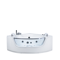 beliani Eckbadewanne Whirlpool Weiß Sanitäracryl 200 x 150 cm LED mit 7 Farben Badezimmer - Silber