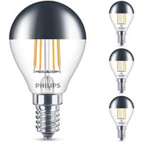 philips LED Lampe ersetzt 35W, E14 Tropfen P45, klar, warmweiß, 397 Lumen, nicht dimmbar, 4er Pack [Energieklasse A++] - 